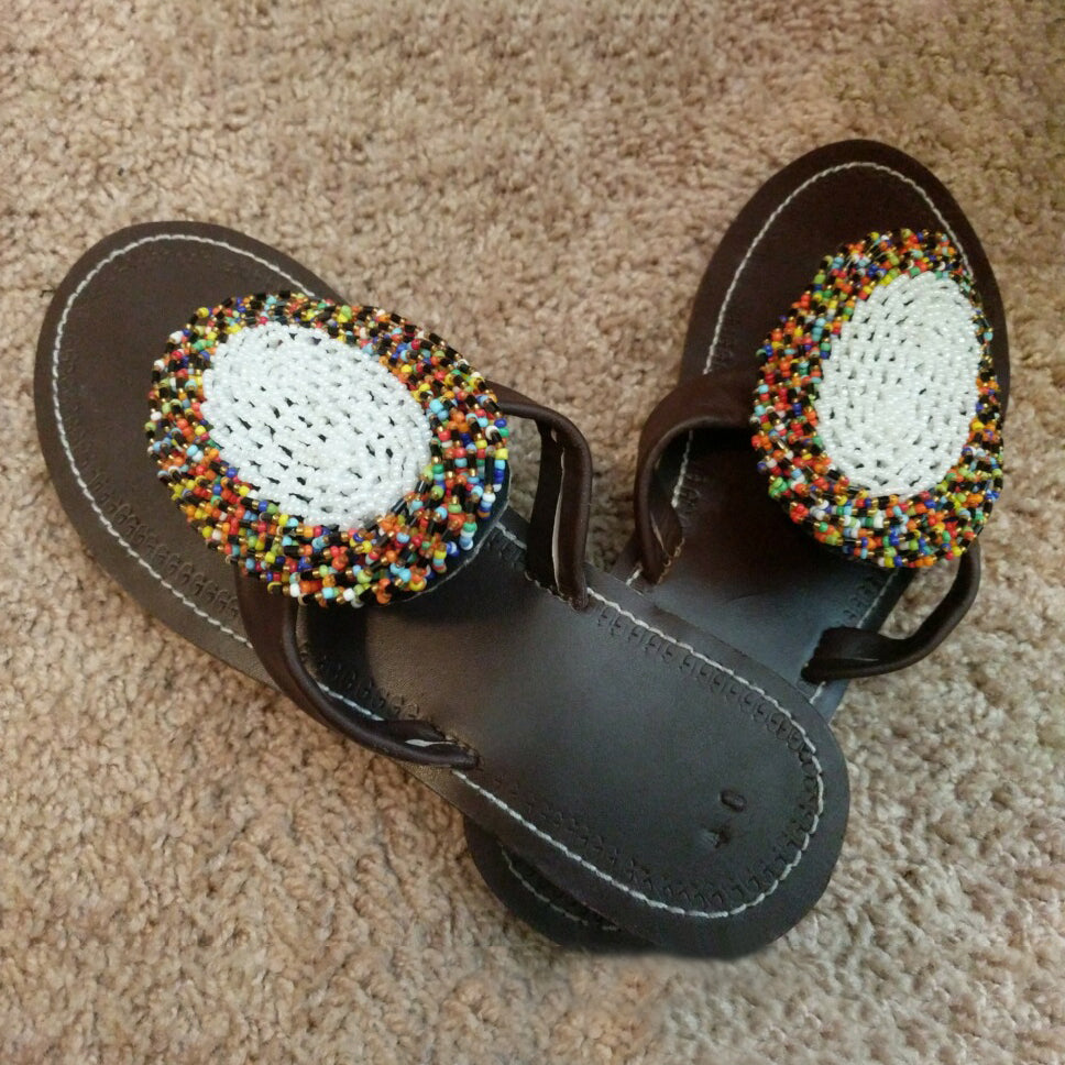 Handmade Leather Sandal - Ayo-Ni Ankara beautiful-handmade-leather-sandals-in-brown,