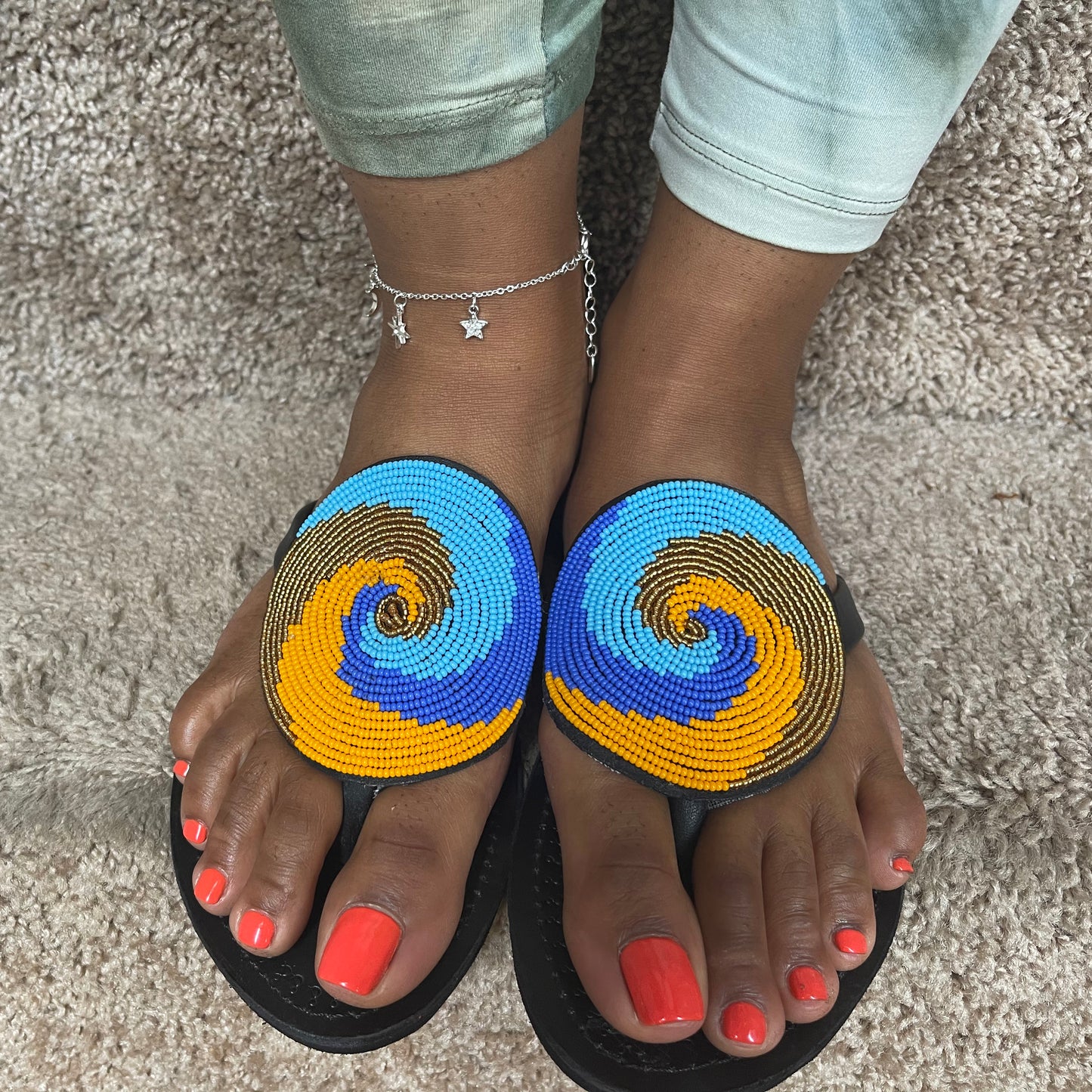 Beautiful Handmade Sandals - Color - Black - Ayo-Ni Ankara beautiful-handmade-sandals-color-black,